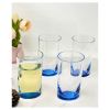 Designer Oval Halo Blue Acrylic Hi Ball Tumbler Set of 4 (15oz), Premium Quality Unbreakable Stemless Acrylic Tumbler for All Purpose