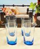 Designer Oval Halo Blue Acrylic Hi Ball Tumbler Set of 4 (15oz), Premium Quality Unbreakable Stemless Acrylic Tumbler for All Purpose
